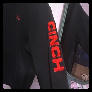 Black and Red Cinch Hoodie